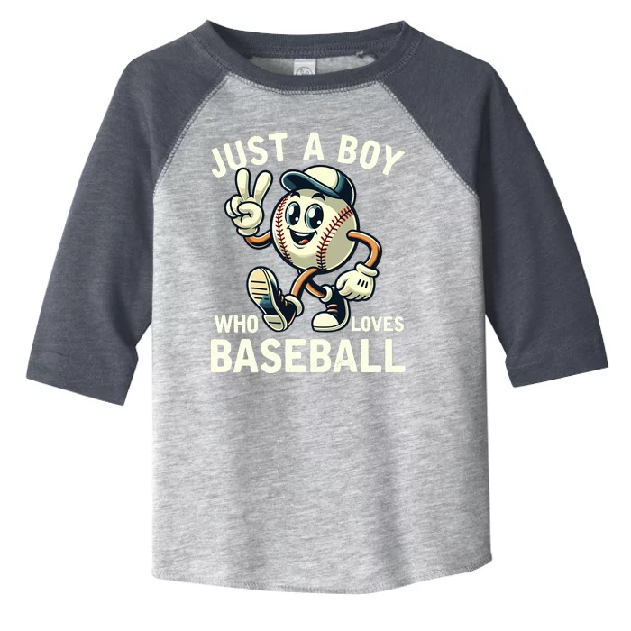 Just A Boy Who Loves Baseball Boy Toddler Fine Jersey T-Shirt