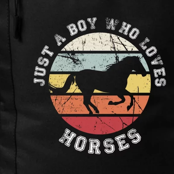 Just A Boy Who Loves Horses Cool Gift Horse Gift Daily Commute Backpack