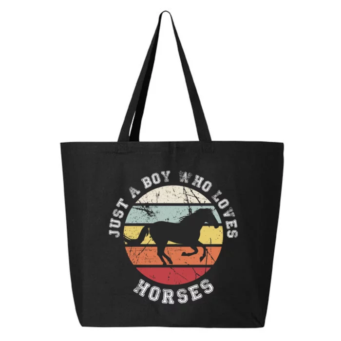 Just A Boy Who Loves Horses Cool Gift Horse Gift 25L Jumbo Tote