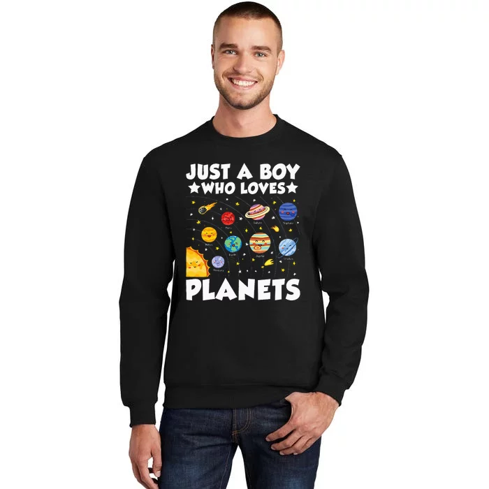 Just A Boy Who Loves Planets Solar System Space Science Geek Sweatshirt