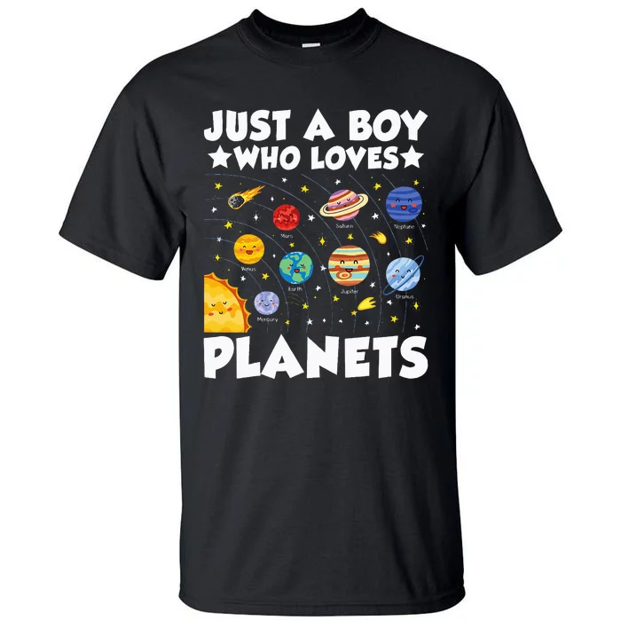 Just A Boy Who Loves Planets Solar System Space Science Geek Tall T-Shirt