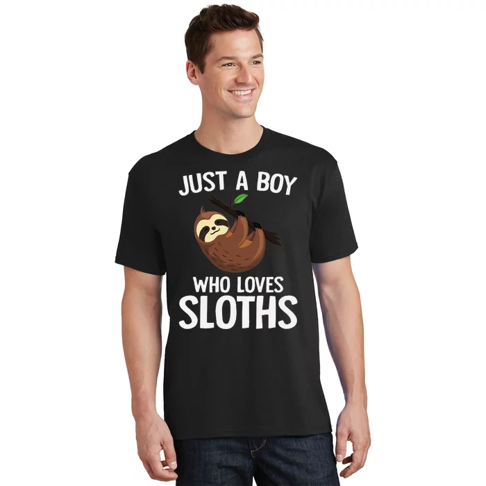 Just A Boy Who Loves Sloths Sloth Lover T-Shirt