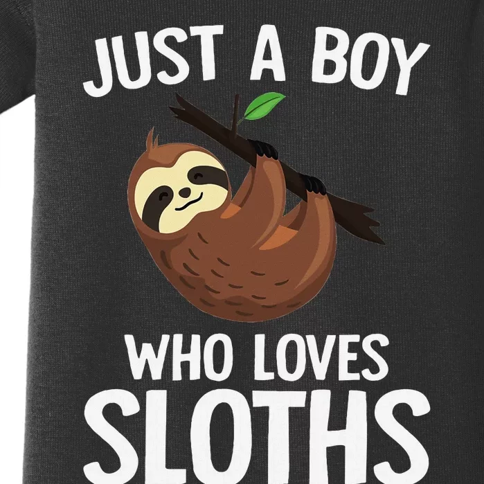 Just A Boy Who Loves Sloths Sloth Lover Baby Bodysuit