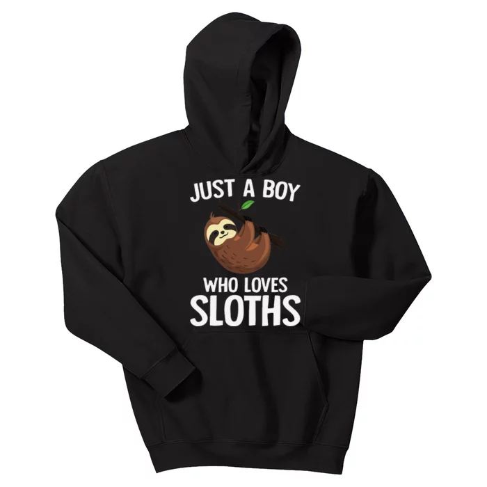 Just A Boy Who Loves Sloths Sloth Lover Kids Hoodie