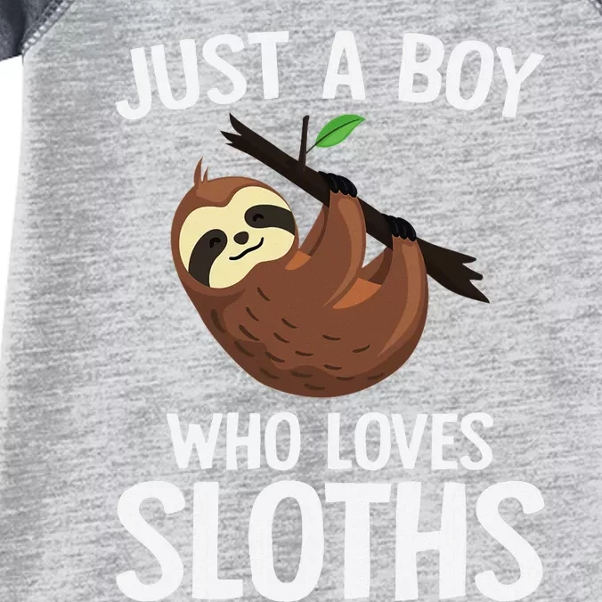 Just A Boy Who Loves Sloths Sloth Lover Infant Baby Jersey Bodysuit