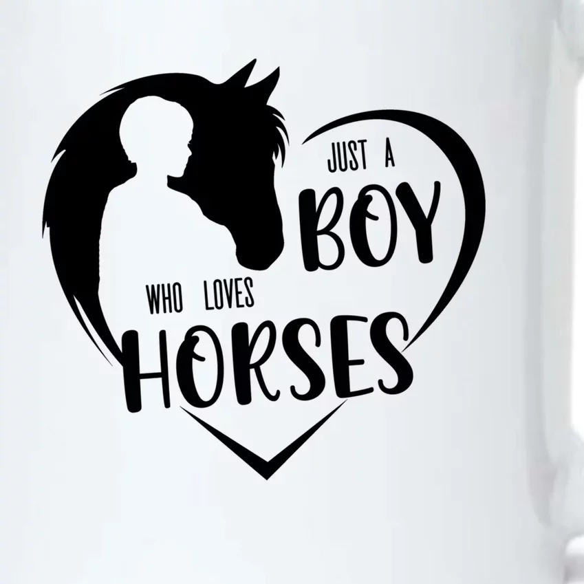 Just A Boy Who Loves Horses Boys Equestrian Horse Lover Gift Black Color Changing Mug