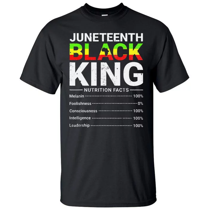 Juneteenth Accentors Black King Nutritional Facts Afro Tall T-Shirt