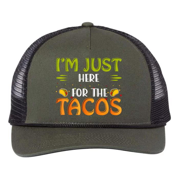 Just Here For The Tacos  4th Of July Retro Rope Trucker Hat Cap