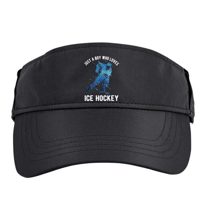 Just A Boy Who Loves Ice Hockey Adult Drive Performance Visor