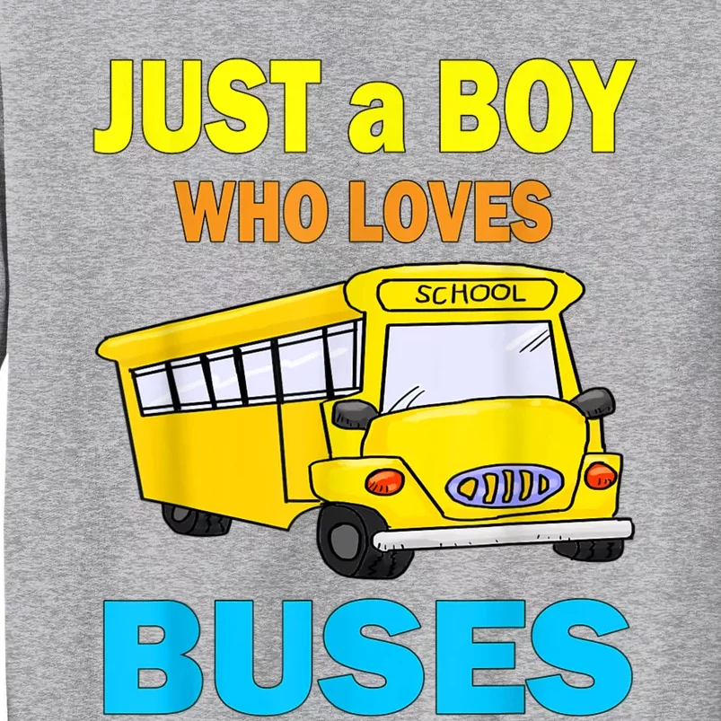 Just A Boy Who Loves School Buses & Cute Bus Lovers Tall Sweatshirt