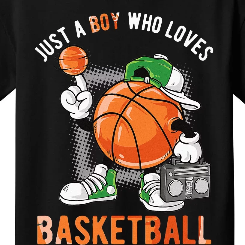 Just A Boy Who Loves Basketball Kids T-Shirt