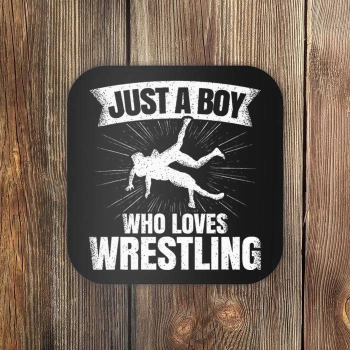 Just A Boy Who Loves Wrestling Wrestler Coaster