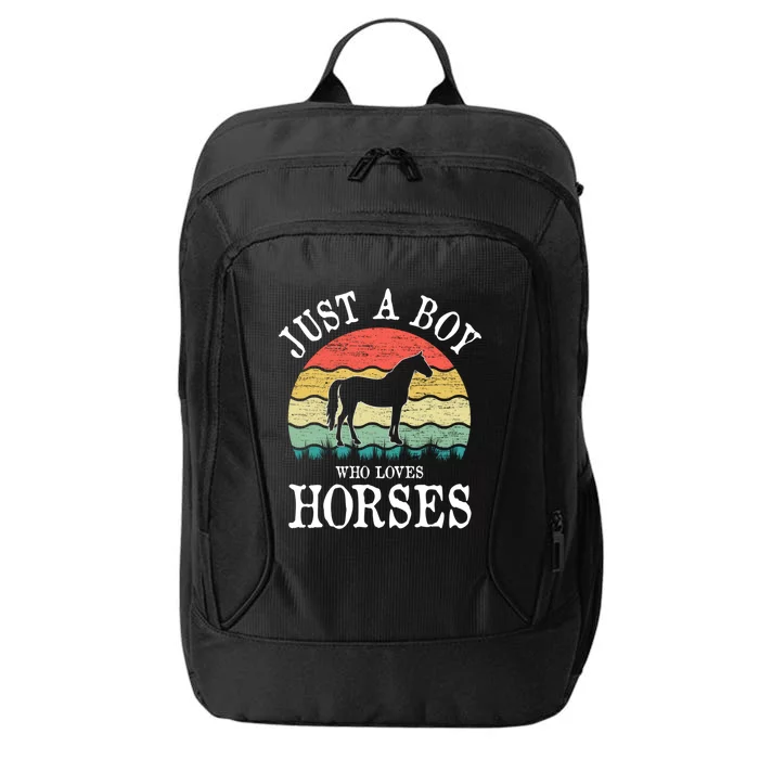 Just A Boy Who Loves Horses Gift City Backpack