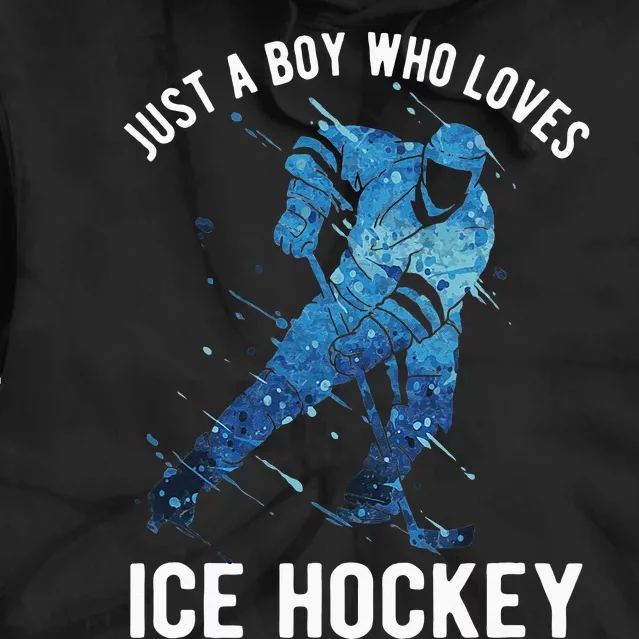 Just A Boy Who Loves Ice Hockey Tie Dye Hoodie