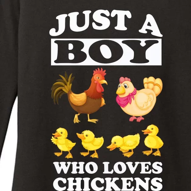 Just A Boy Who Loves Chickens Farm Chicken Gift Womens CVC Long Sleeve Shirt