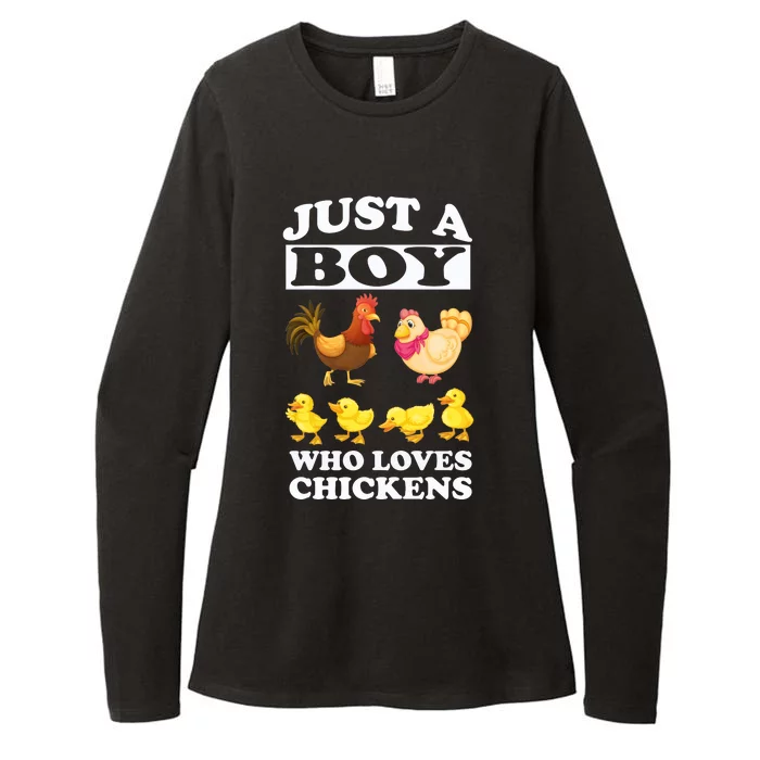 Just A Boy Who Loves Chickens Farm Chicken Gift Womens CVC Long Sleeve Shirt