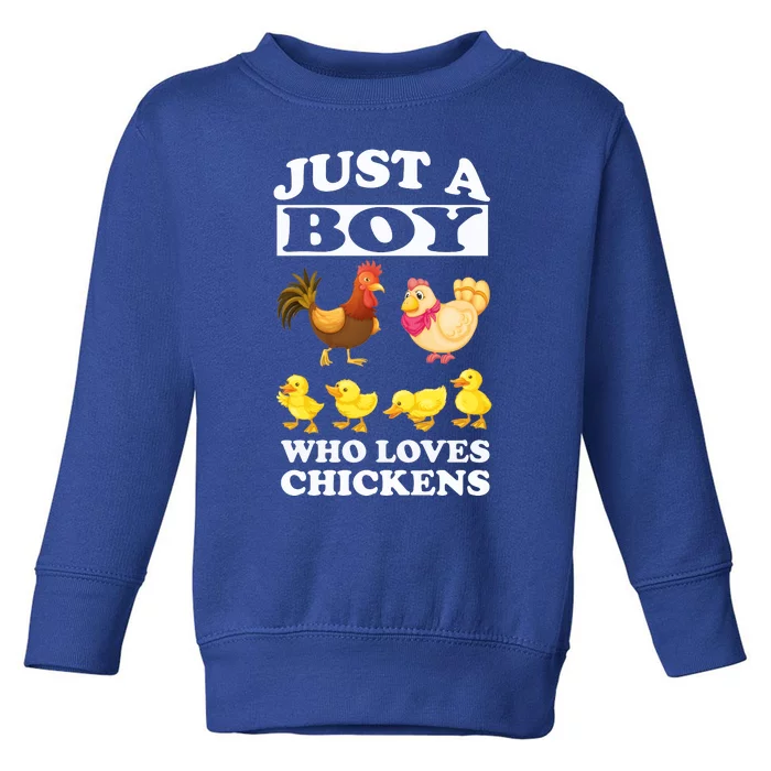 Just A Boy Who Loves Chickens Farm Chicken Gift Toddler Sweatshirt