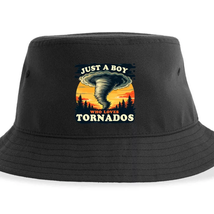 Just A Boy Who Loves Tornados Meteorology Storm Chaser Sustainable Bucket Hat