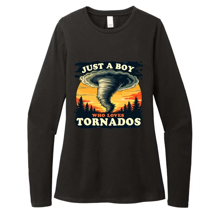 Just A Boy Who Loves Tornados Meteorology Storm Chaser Womens CVC Long Sleeve Shirt