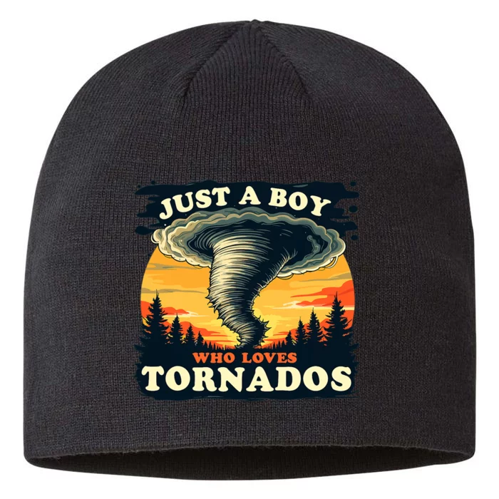 Just A Boy Who Loves Tornados Meteorology Storm Chaser 8 1/2in Sustainable Knit Beanie