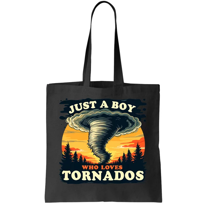 Just A Boy Who Loves Tornados Meteorology Storm Chaser Tote Bag