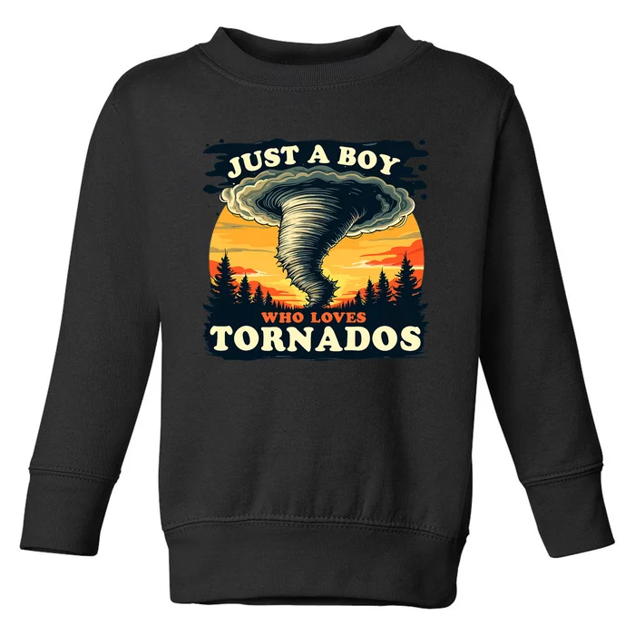 Just A Boy Who Loves Tornados Meteorology Storm Chaser Toddler Sweatshirt