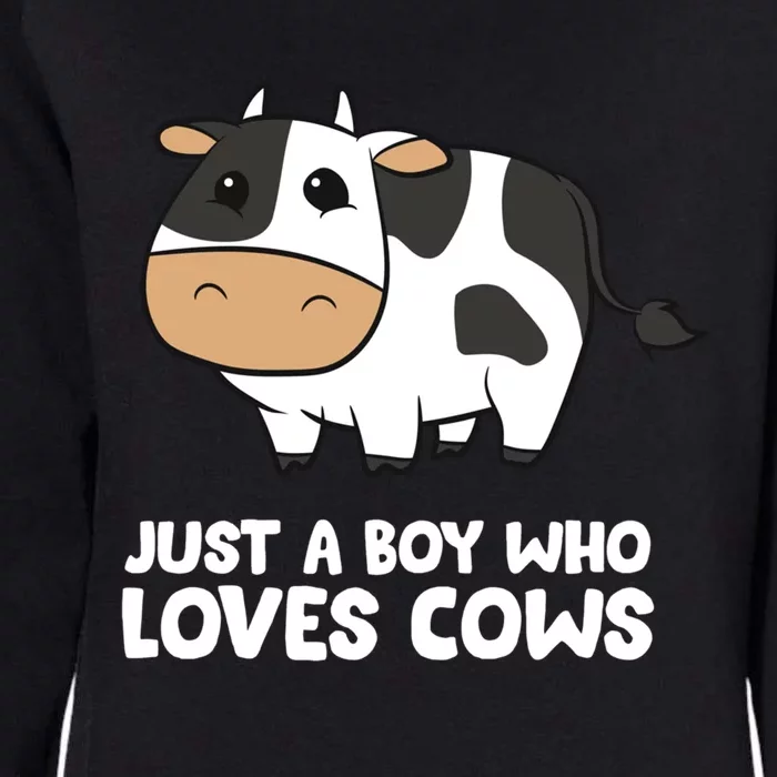 Just A Boy Who Loves Cows Gift Womens California Wash Sweatshirt