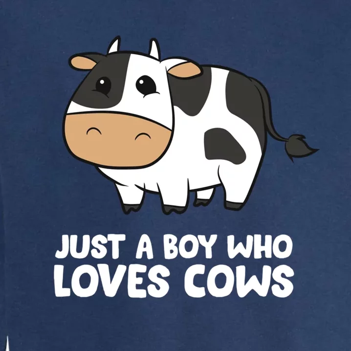 Just A Boy Who Loves Cows Gift Garment-Dyed Sweatshirt