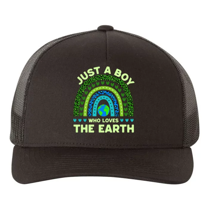 Just A Boy Who Loves The Earth | Earth Day 2024 Rainbow Yupoong Adult 5-Panel Trucker Hat