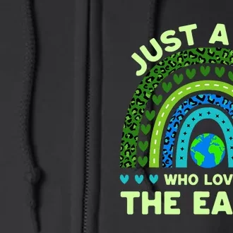 Just A Boy Who Loves The Earth | Earth Day 2024 Rainbow Full Zip Hoodie