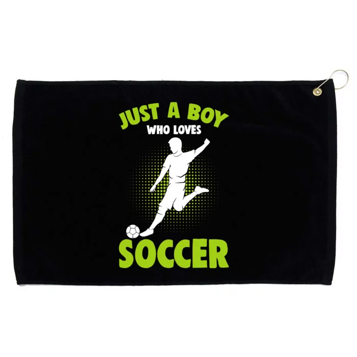 Just A Boy Who Loves Soccer Player Grommeted Golf Towel