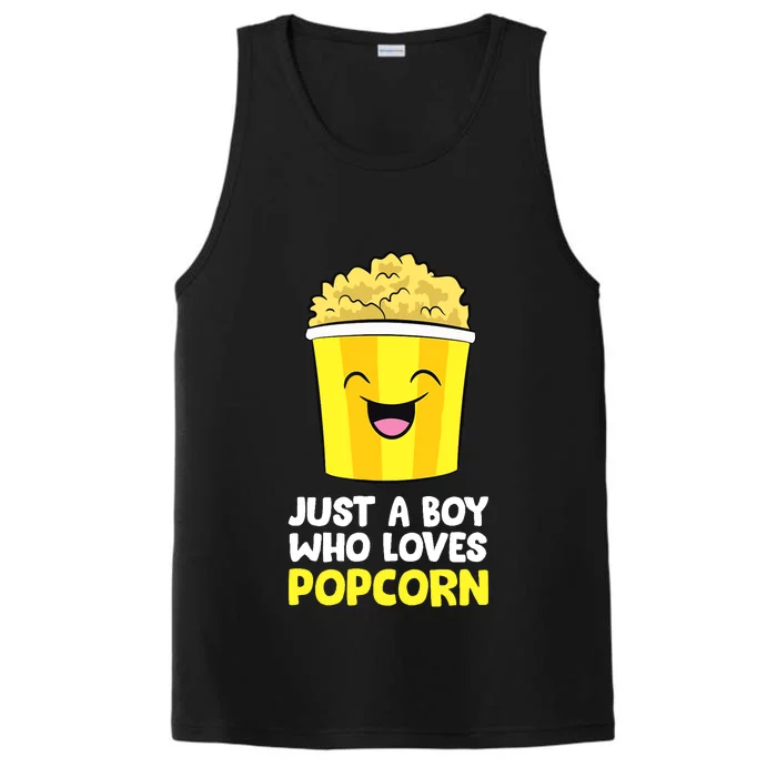 Just A Boy Who Loves Popcorn Cinema Movie Watching Popcorn Performance Tank