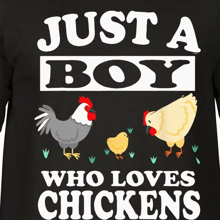 Just A Boy Who Loves Chickens Farm Chicken Gift Comfort Colors T-Shirt