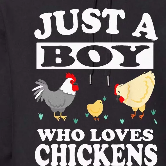 Just A Boy Who Loves Chickens Farm Chicken Gift Premium Hoodie