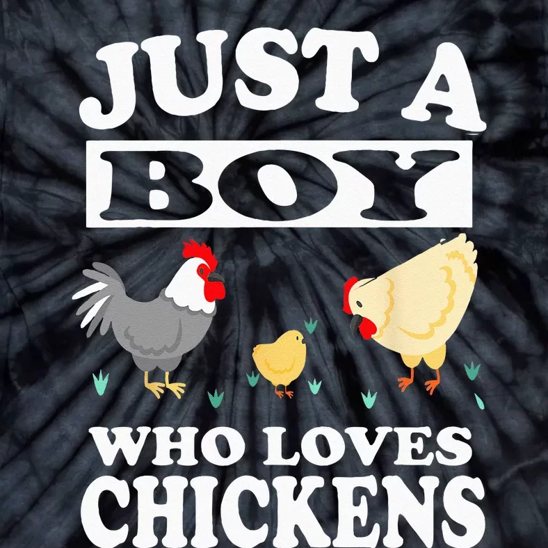 Just A Boy Who Loves Chickens Farm Chicken Gift Tie-Dye T-Shirt