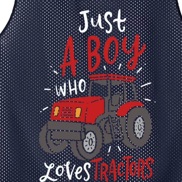 Just A Boy Who Loves Tractors Mesh Reversible Basketball Jersey Tank