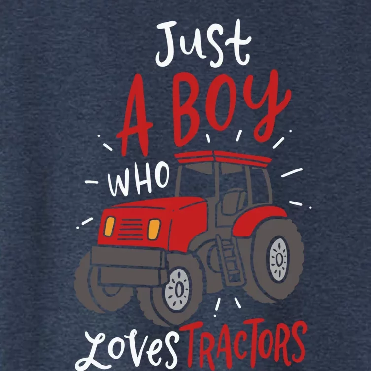 Just A Boy Who Loves Tractors Women's Crop Top Tee