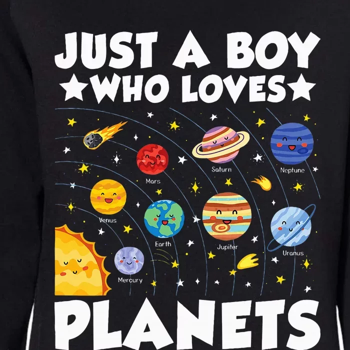 Just A Boy Who Loves Planets Solar System Space Science Geek Womens California Wash Sweatshirt