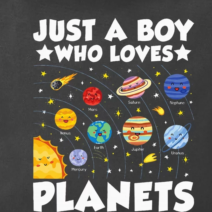 Just A Boy Who Loves Planets Solar System Space Science Geek Zip Tote Bag