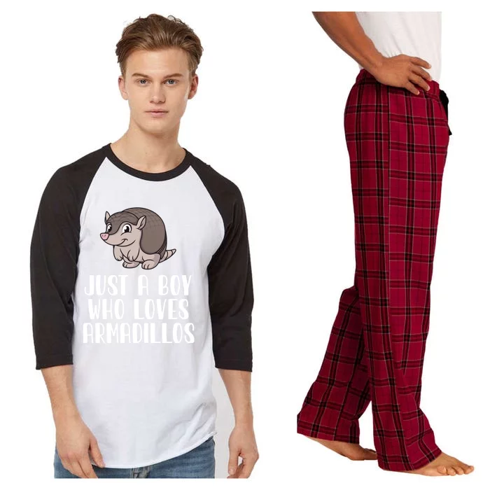 Just A Boy Who Loves Armadillos Raglan Sleeve Pajama Set