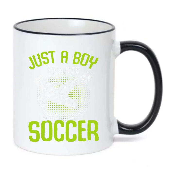 Just A Boy Who Loves Soccer Player Black Color Changing Mug