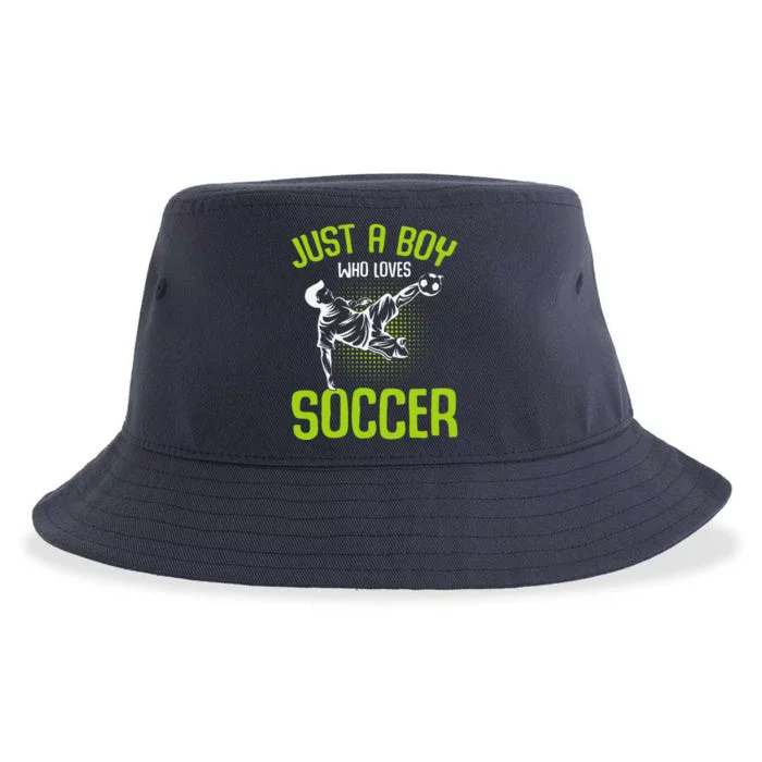 Just A Boy Who Loves Soccer Player Sustainable Bucket Hat