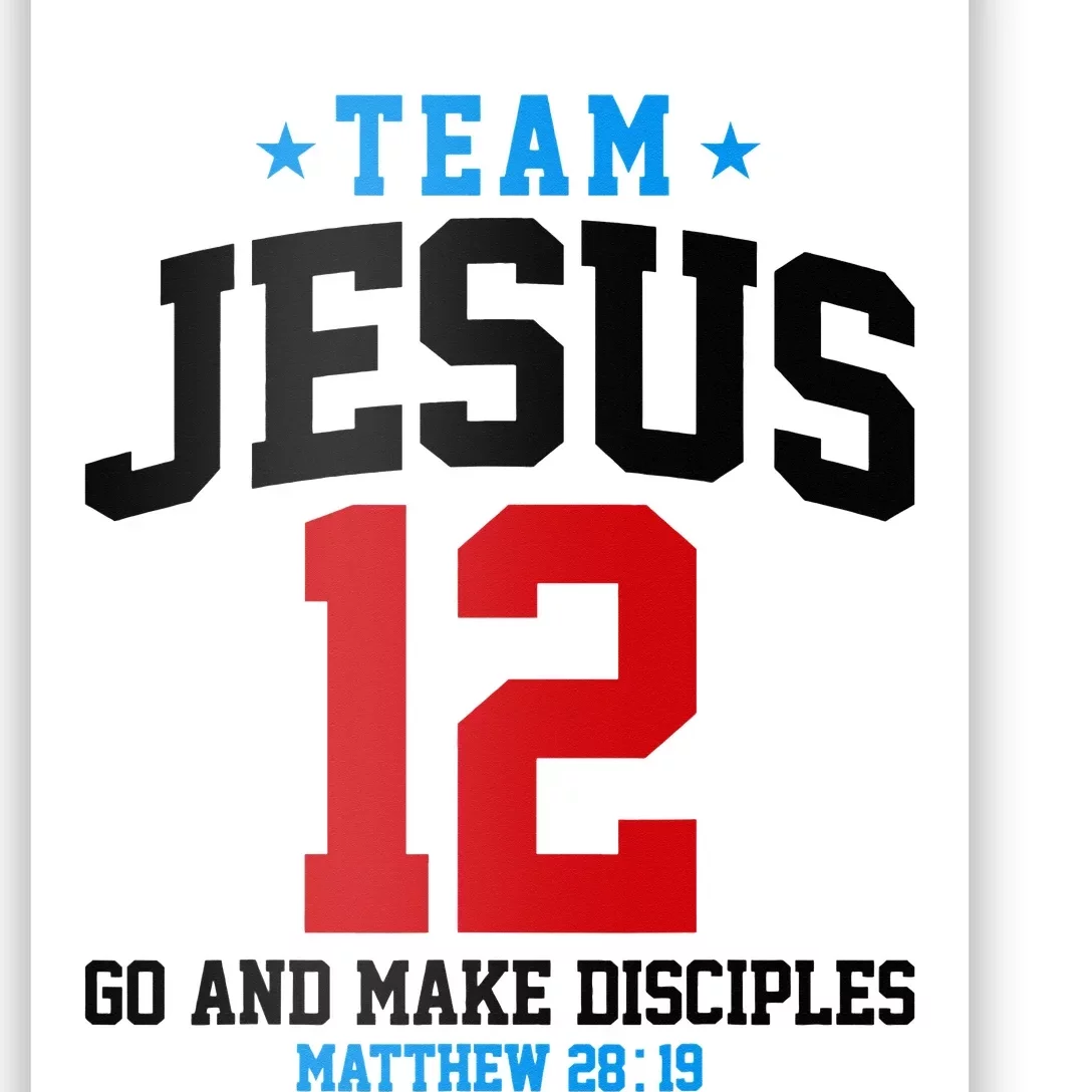 Jesus and Baseball Team Jesus Christian Matthew 2819 Love Poster