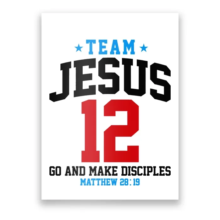 Jesus and Baseball Team Jesus Christian Matthew 2819 Love Poster