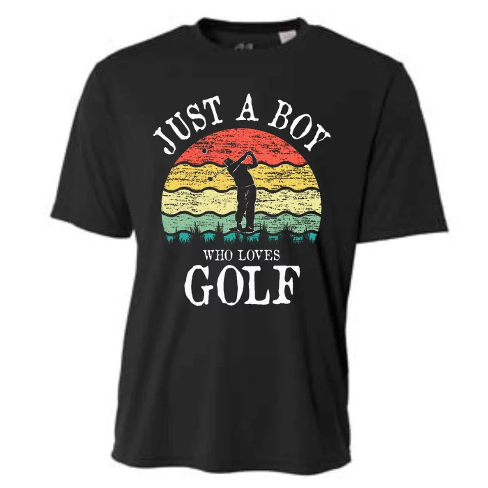 Just A Boy Who Loves Golf Cooling Performance Crew T-Shirt