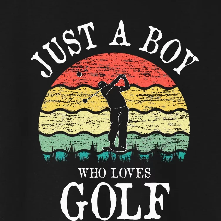 Just A Boy Who Loves Golf Women's Crop Top Tee