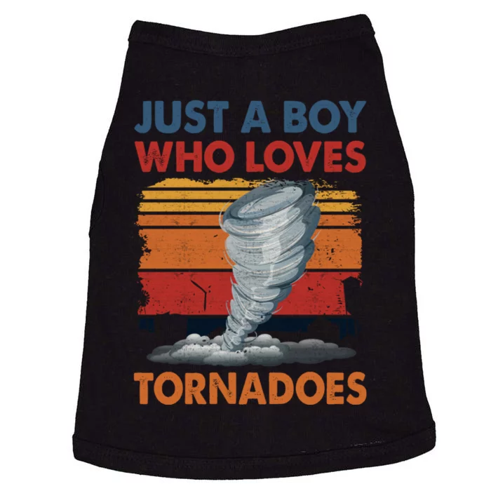 Just A Boy Who Loves Tornado Weather Storm Tornado Chaser Doggie Tank