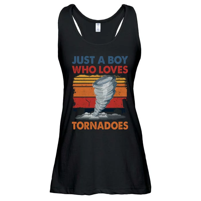 Just A Boy Who Loves Tornado Weather Storm Tornado Chaser Ladies Essential Flowy Tank