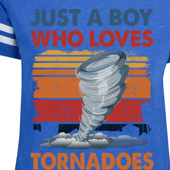 Just A Boy Who Loves Tornado Weather Storm Tornado Chaser Enza Ladies Jersey Football T-Shirt