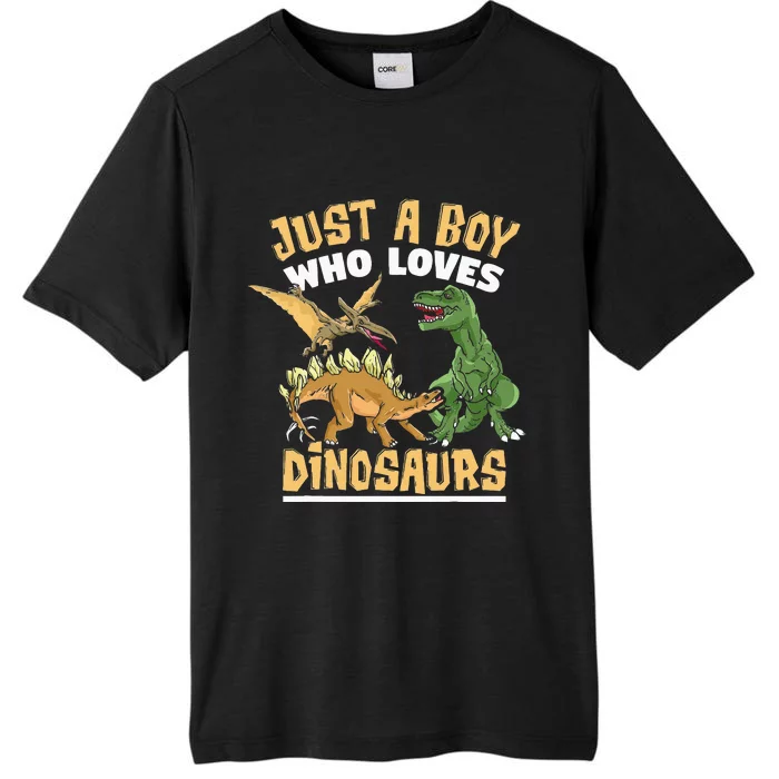 Just A Boy Who Loves Dinosaurs Schoolboys And Paleontologist ChromaSoft Performance T-Shirt